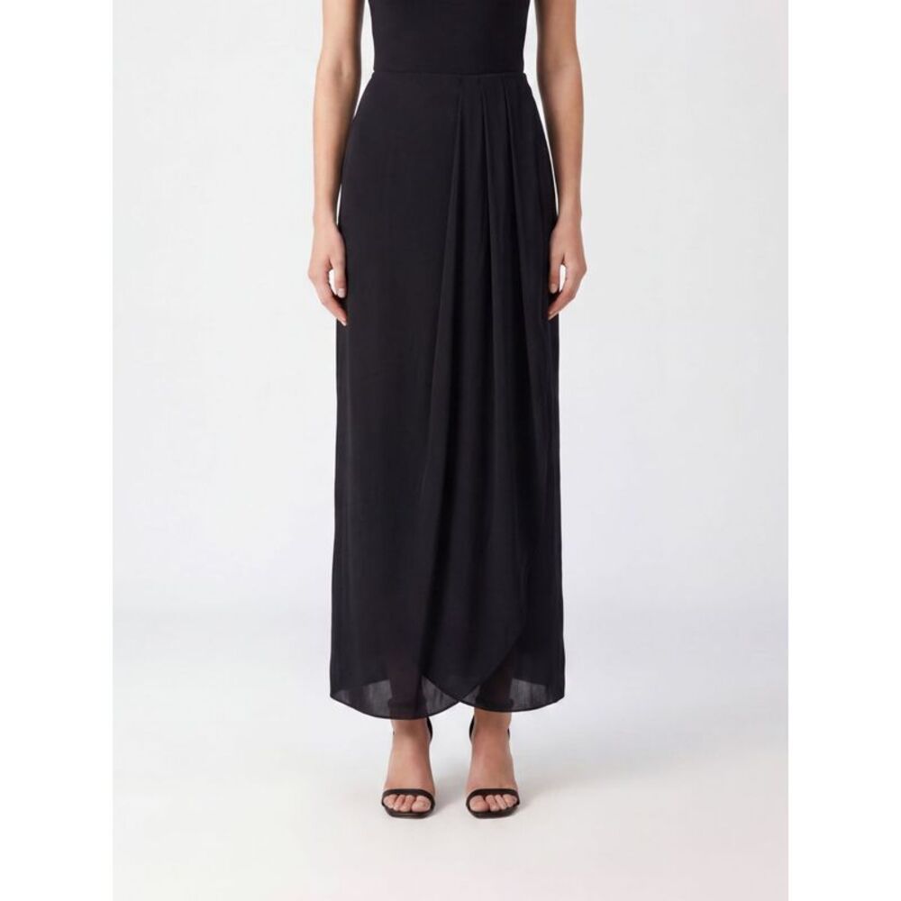 Maison Margiela High-Waisted Silk-Blend Maxi Pencil Skirt With Four Stitches